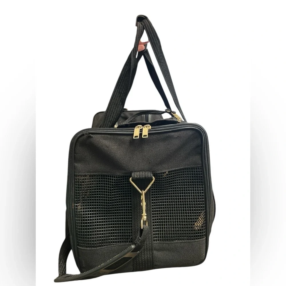 American tourister black soft case pet carrier travel bag